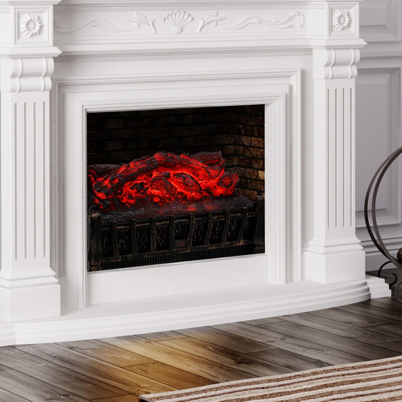Millwood Pines 110V Electric Fireplace Insert Log Quartz Realistic